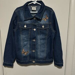 Girls 7/8 Jean Jacket with Butterflies